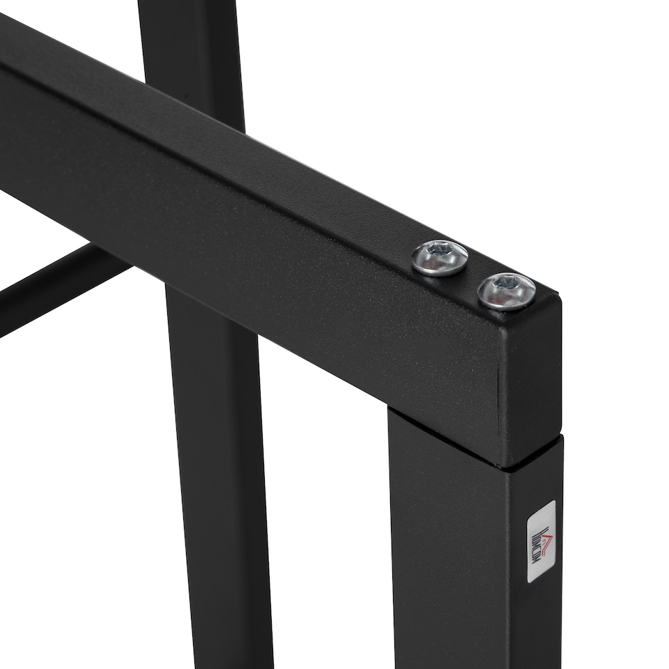 image 1 of HOMCOM 100cm Metal Firewood Log Holder Rack Elevated Design, Base Side Rails