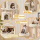 image 4 of Yaheetech 179 cm Tall Multi Level Cat Tree Kitten Condo Beige