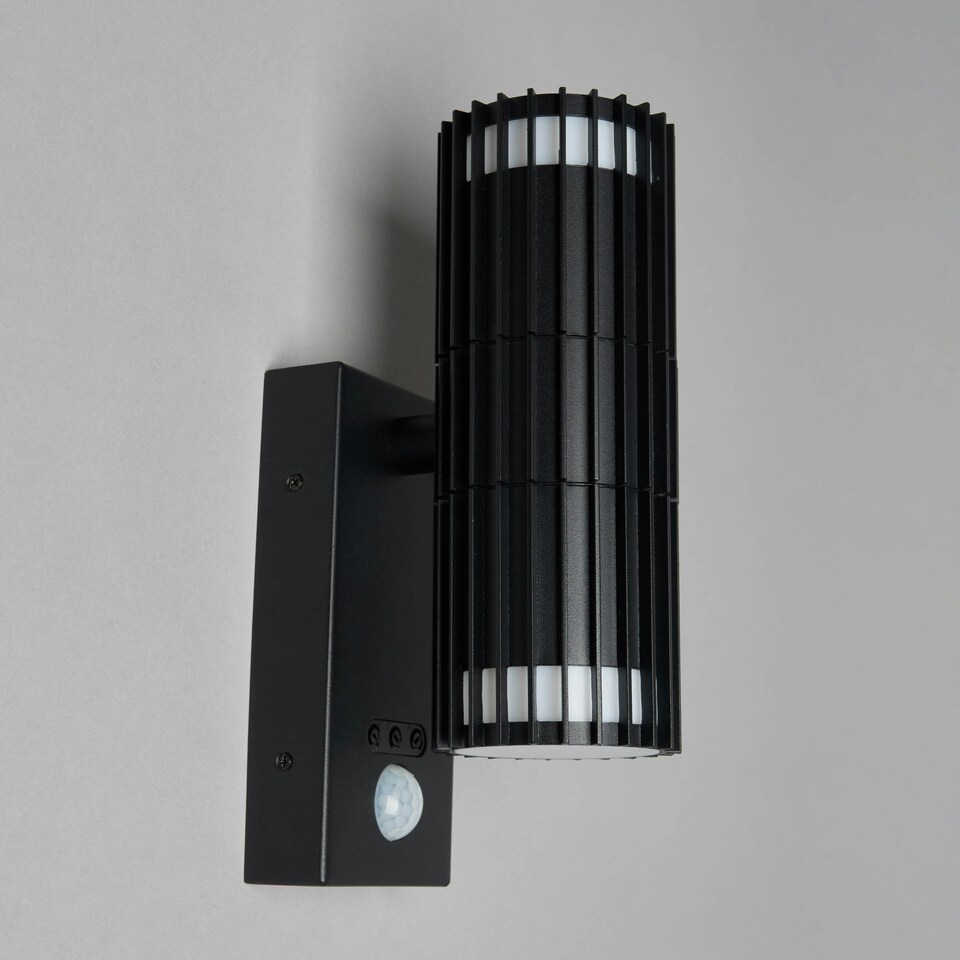 image 1 of BHS Zeb Outdoor Up and Down Wall Light with PIR Sensor, Black