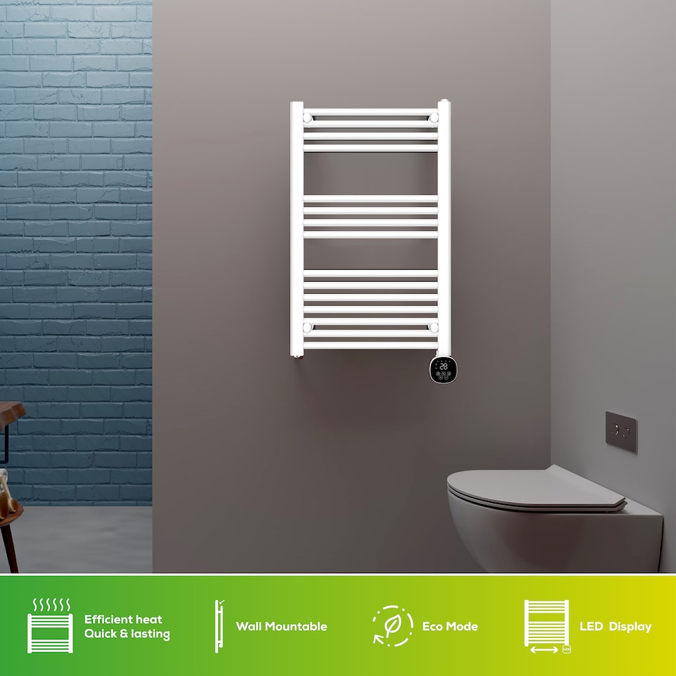 image 1 of TCP Smart WiFi Fixed Pre-Filled Towel Radiator 500w White