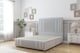 image 1 of Sloomy Kingsley Silver Plush Divan Bed Base 2 Drawers Right Side With 26 Inch Strutted Headboard & 12 Inch Matching Footboard | Silver | Silver | Double | 1