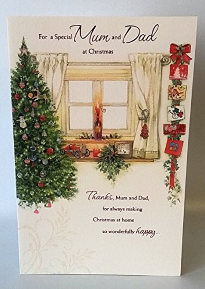 image 1 of Mum And Dad Decorative Home Design Christmas Card