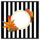 image 2 of Blach stripes, autumn leaves (Picture Frame) White | S