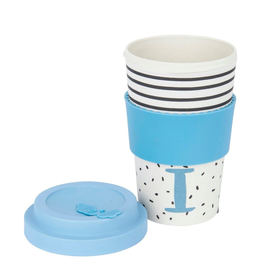 image 1 of KitchenCraft 410ml Bamboo A to Z Letter "I" Reuseable Mug Multi