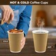 image 5 of ECONX 12oz Kraft Disposable Coffee Cups Ripple Wall Insulated Paper Cups 50pc