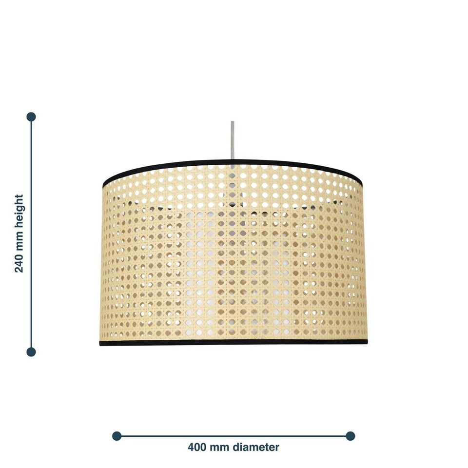 image 1 of Woven - 40cm Wicker Easy Fit Pendant Shade Brown | Black