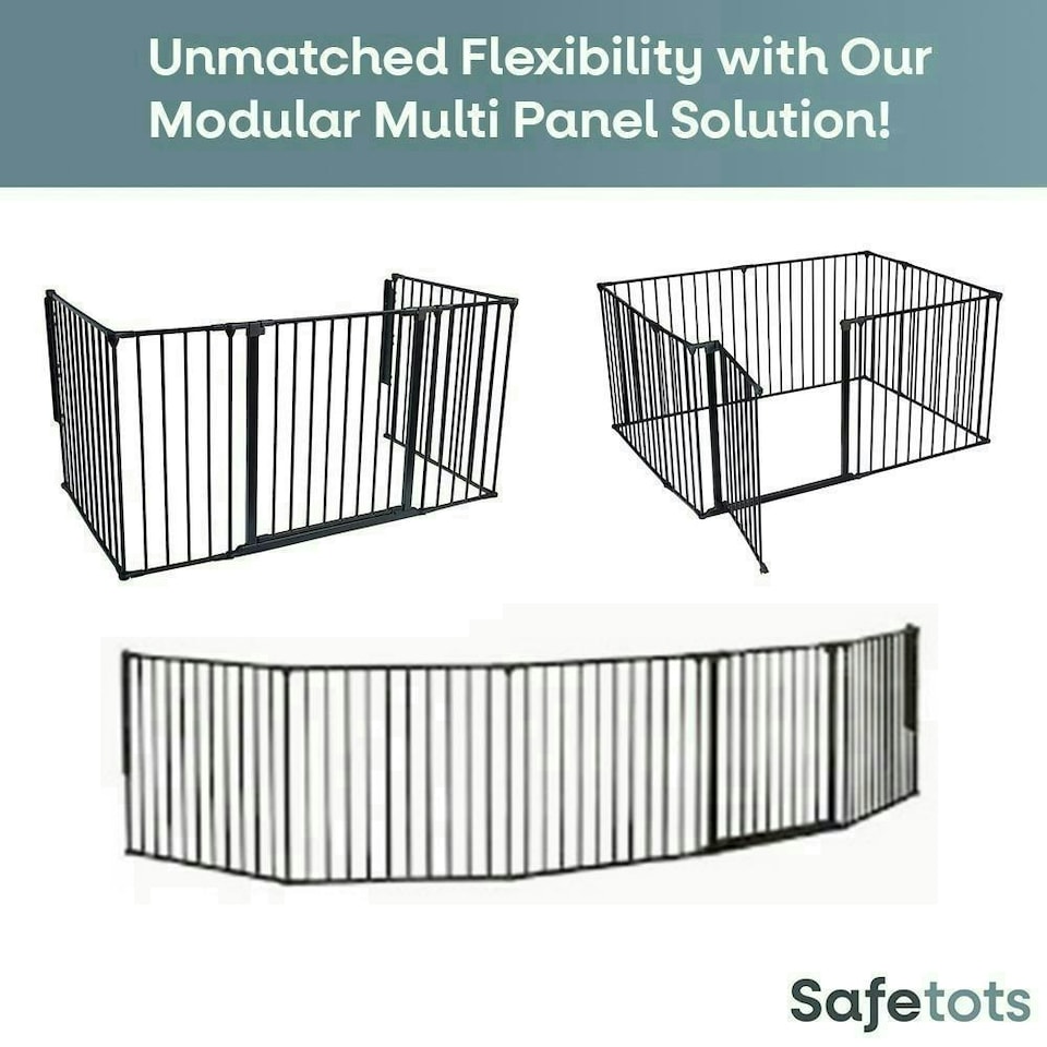 image 1 of Bettacare Premium Extra Tall Multi Panel Flexible Dog Barrier, up to 174cm Wide, White, 105cm Tall, Dog Barrier for Pets Dogs and Puppy White