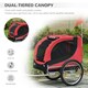 image 8 of PawHut Dog Bike Trailer Pet Cart Bike Carrier Travel with Hitch Coupler Red