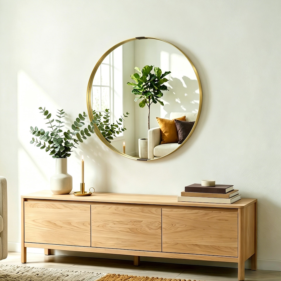 image 1 of HOMCOM Wall Mirror 61 cm, Wall Mounted Bathroom Mirror