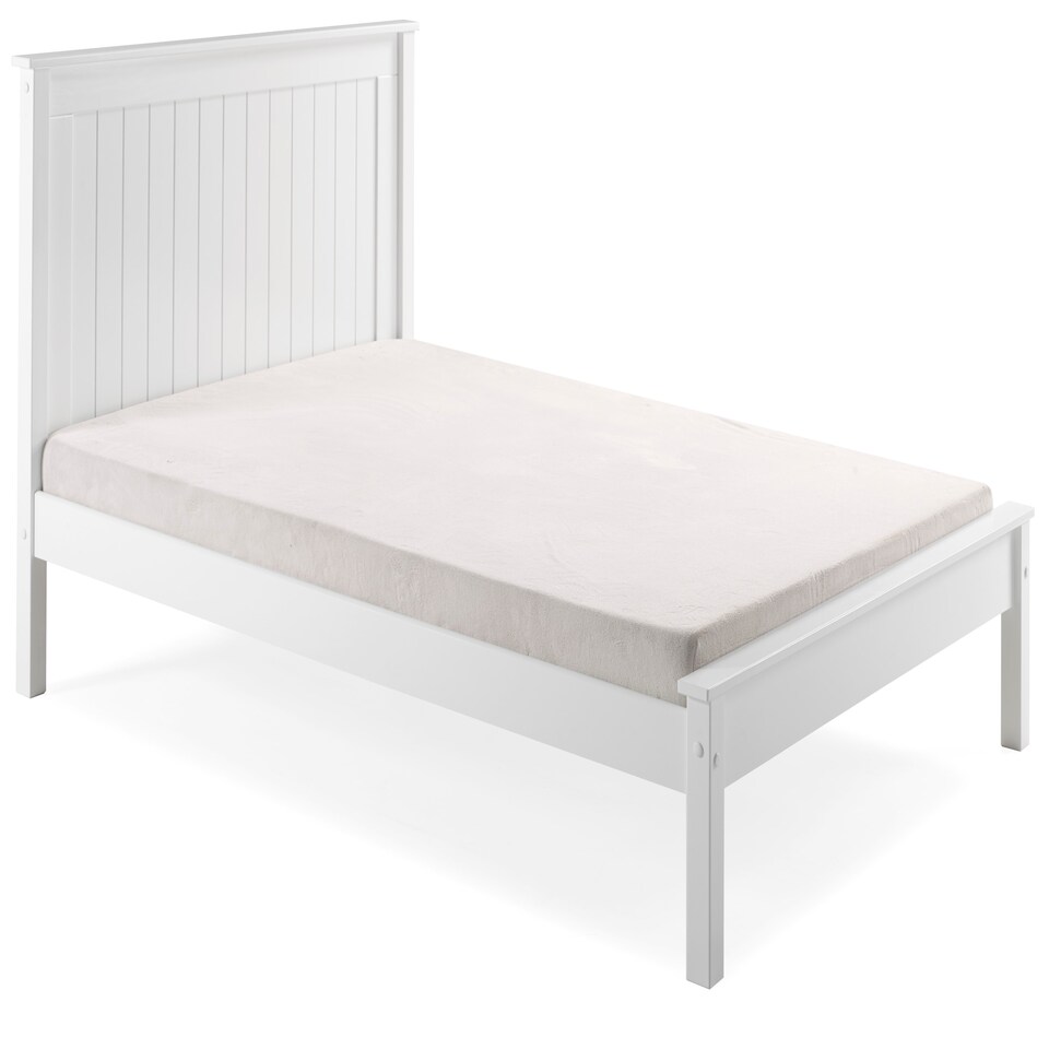 image 1 of 4ft Small Double Pure white,wood,wooden low foot end board,solid panel bed frame.Shaker style.