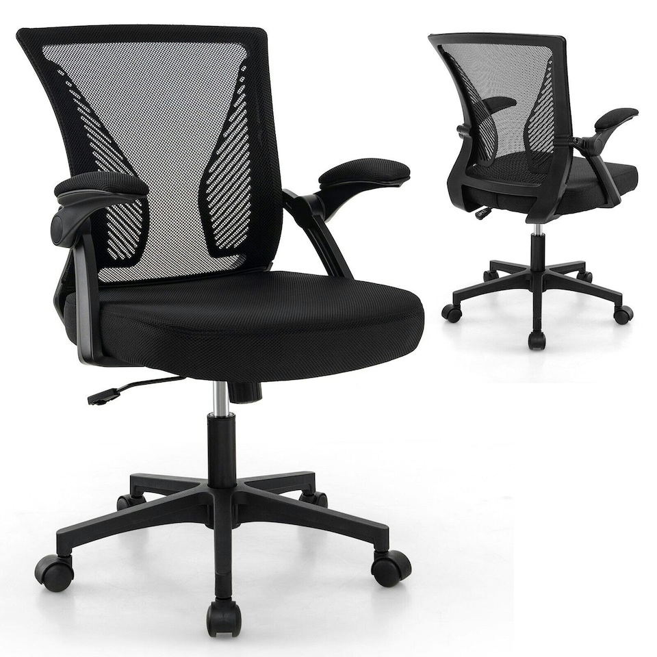 image 1 of COSTWAY Ergonomic Office Chair Adjustable Swivel Chair Black