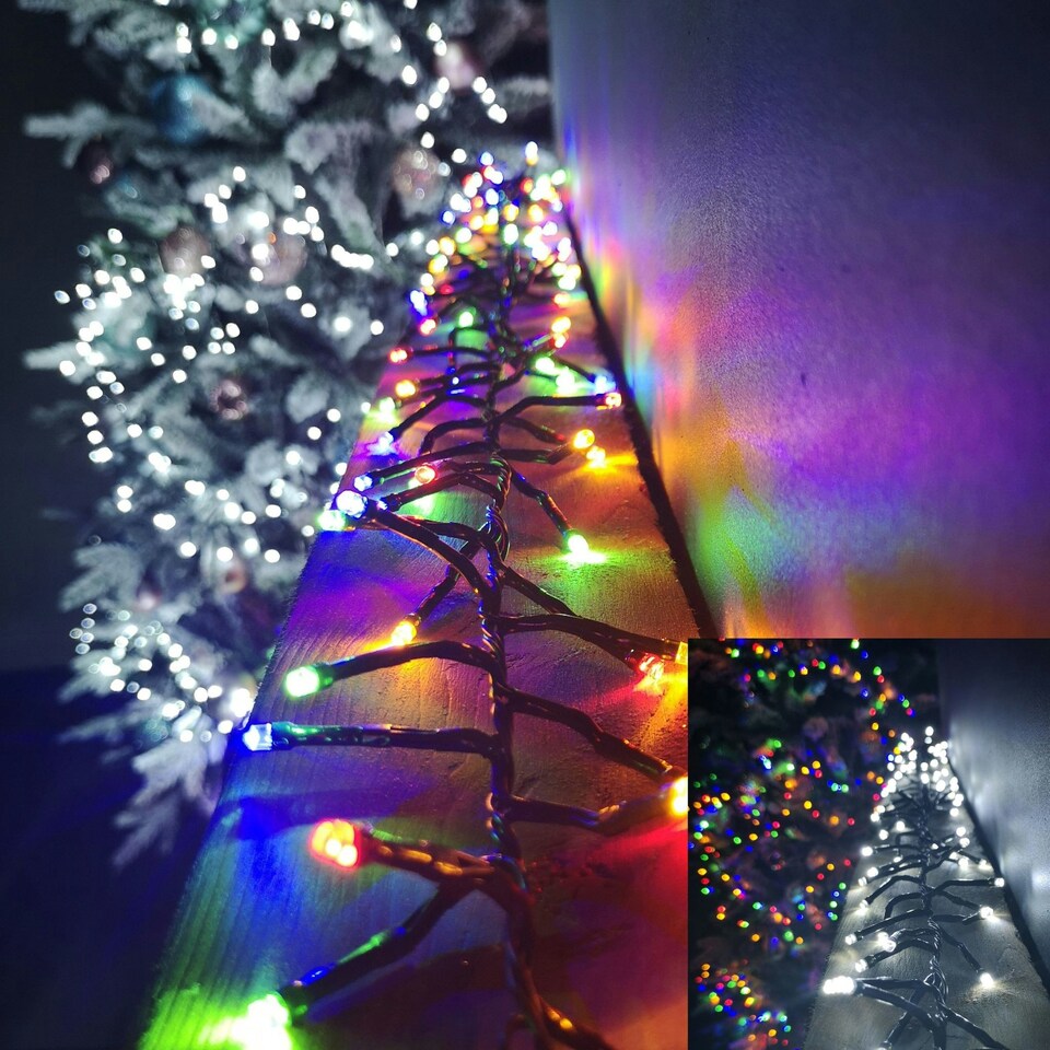 image 1 of 4.5m White or Multi Colour Colour Changing Connectable Cluster LED Lights Christmas Decorations