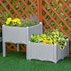 image 2 of Outsunny 2-pieces Elevated Flower Bed Vegetable Herb Planter Plastic, Grey