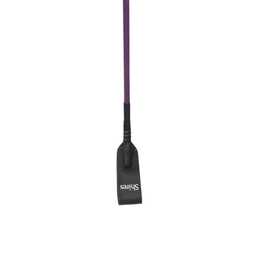 image 1 of Shires Plain Leather Horse Dressage Whip - Purple - 26.5in