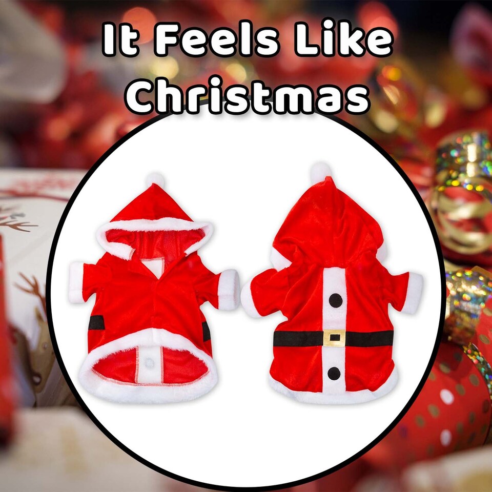 image 1 of PMS Christmas Small Dog Santa Suit Pet Clothes - Small, Red