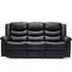 image 3 of Seattle 3 Seater Electric High Back Bonded Leather Recliner Sofa (Black)