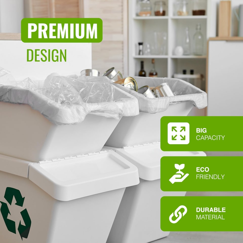 image 1 of Ecobag Clear Recycling Refuse Sacks Heavy Duty Tear and Puncture Resistant Bin Bags