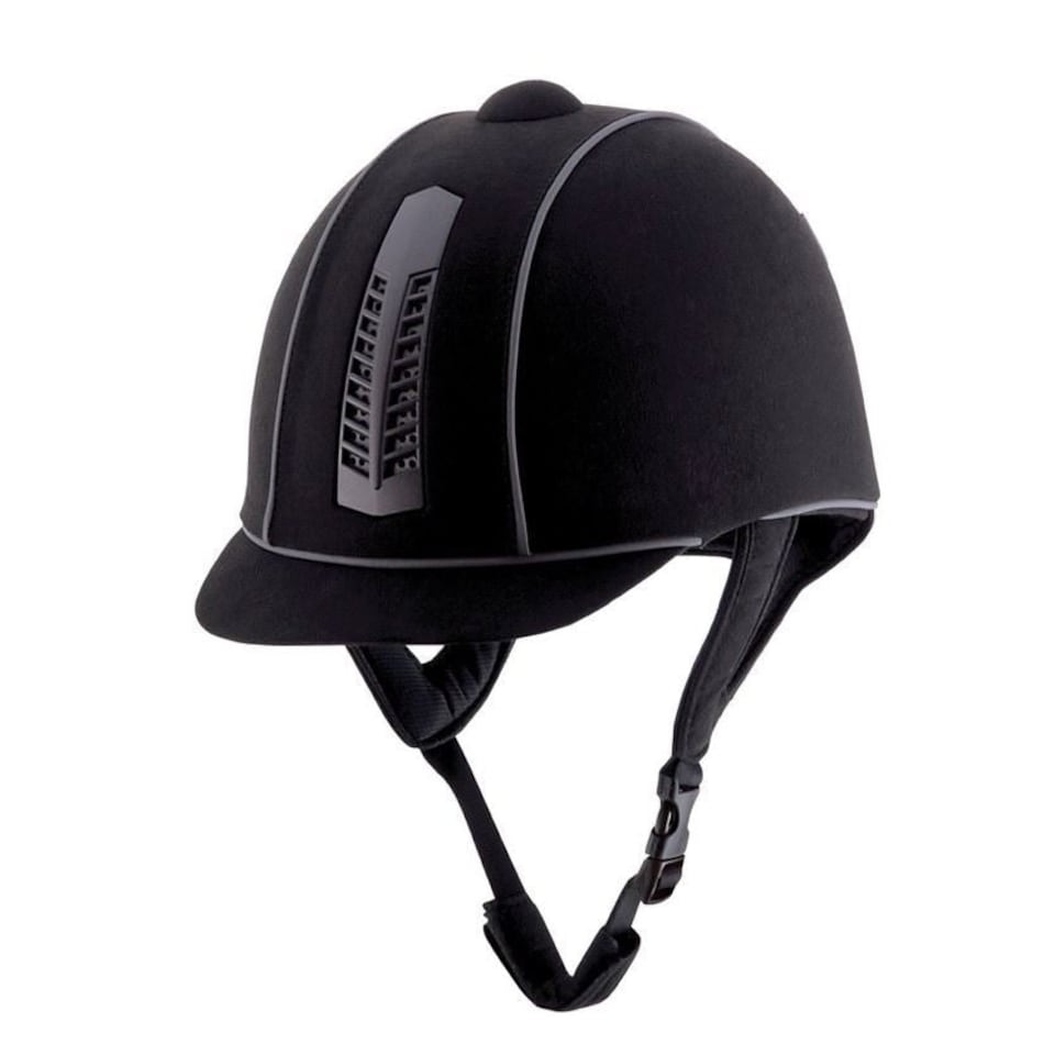 image 1 of Rhinegold Reflective Pro Riding Hat Black | Colour: Black
Size: 53cm/6.1/2