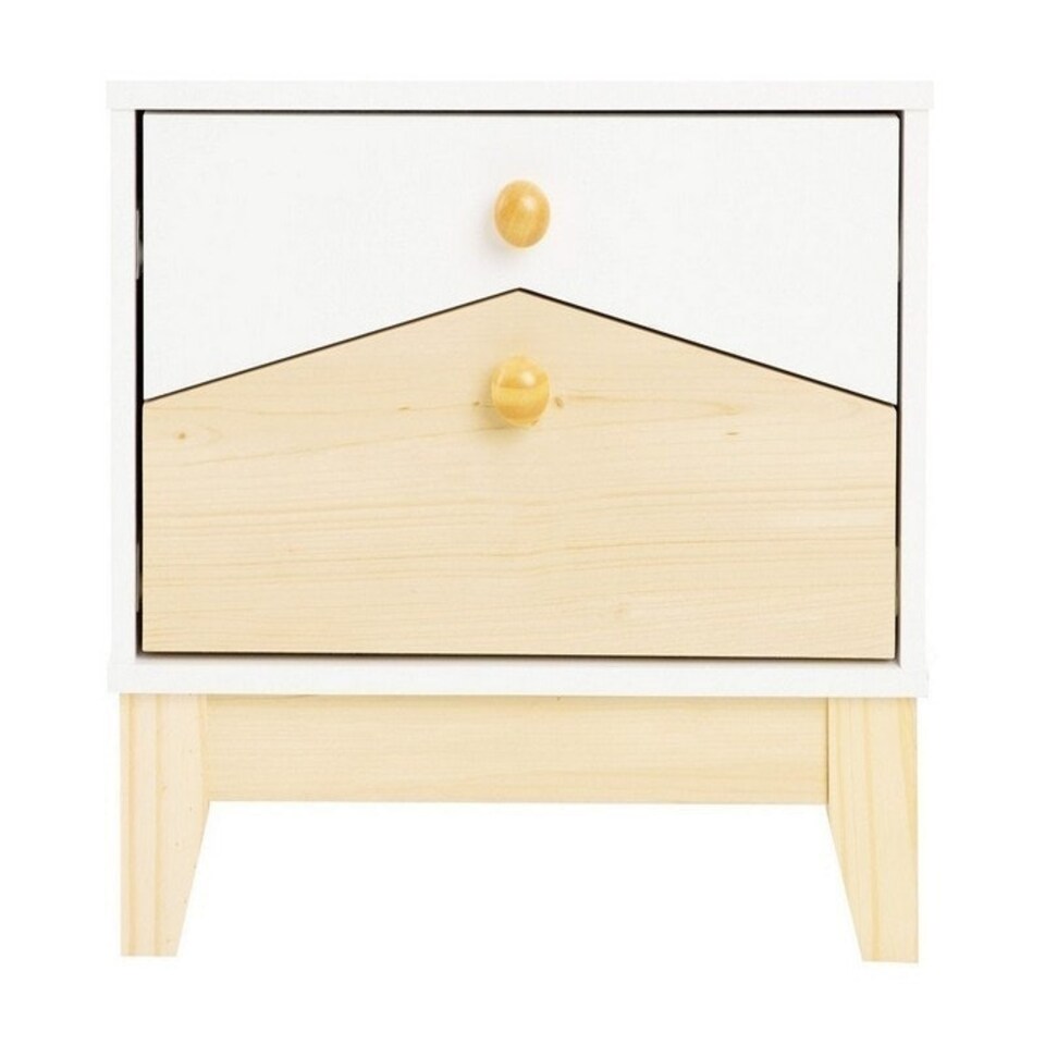 image 1 of Cody 2 Drawer Bedside - L40.5 x W50 x H46 cm - White/Pine Effect