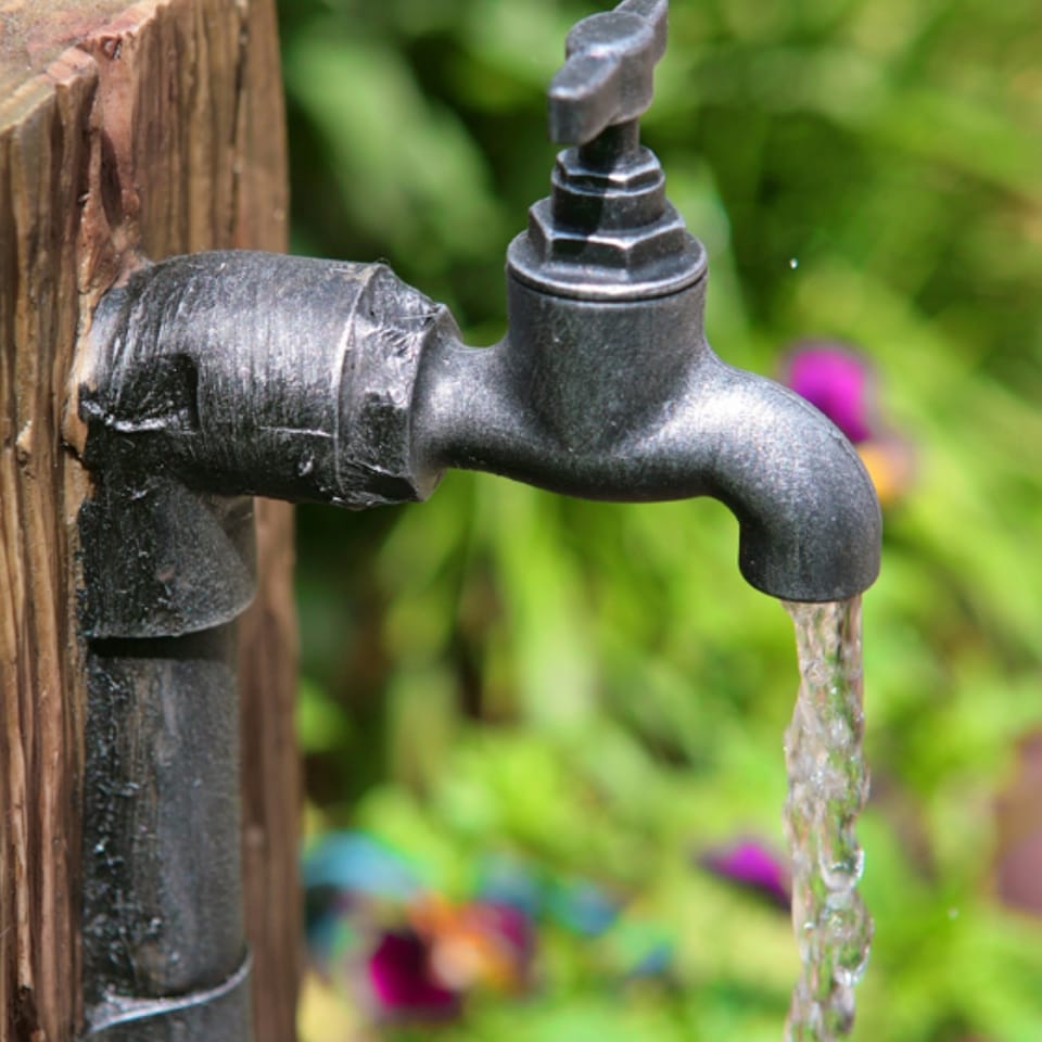image 1 of Iron Tap, Bucket & Barrel Cascading Water Feature H62cm