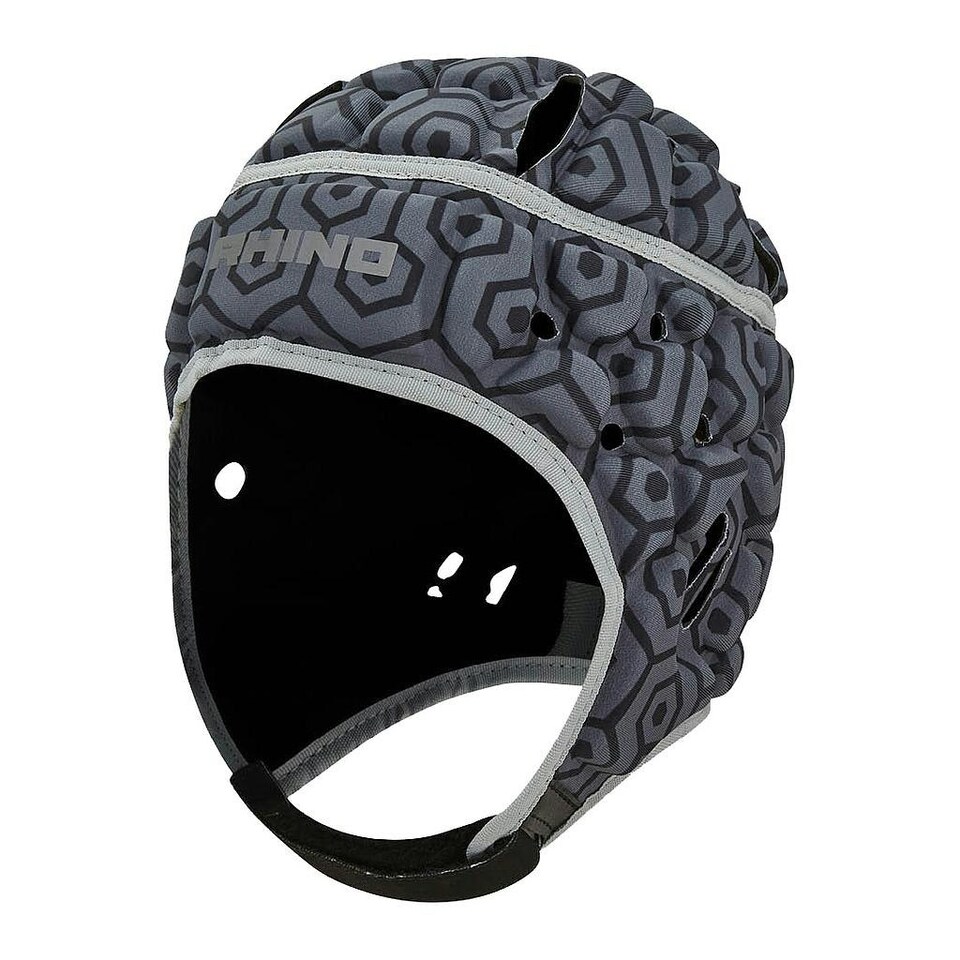 image 1 of Rhino Unisex Adult Rugby Headguard - Black/Grey - M