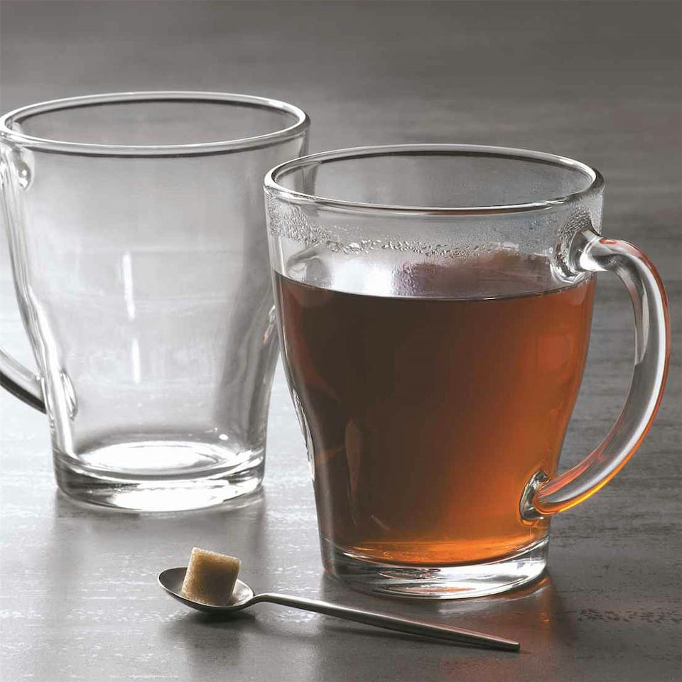 image 1 of Duralex Cosy Glass Latte Coffee Mugs - 350ml Cups - Pack of 6 Clear