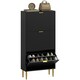 image 1 of HOMCOM Slim Shoe Storage Cabinet with 3 Flip Drawers for Hallway Black | Gold | 60W x 24D x 128H cm