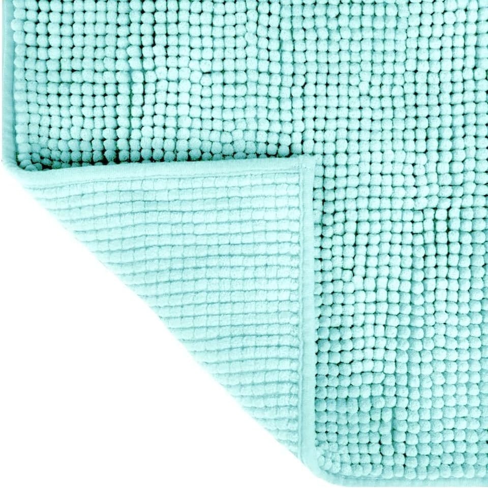 image 1 of Chenille Bobble Bath Mat Non-Slip 50 x 80cm - Sage Green