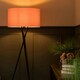 image 1 of ValueLights Camden Black Tripod Floor Lamp with Blush Pink Shade Pink