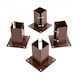 image 1 of 4x Heavy Duty Bolt Down Fence Post Shoe Grip Holder - 100 x 100mm | Brown | 4