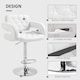 image 7 of HOMCOM Swivel Bar Stool with Extra Large Seat, PU Leather Upholstered Adjustable Barstool with Back, Arm and Footrest, Breakfast Bar Chair for Bistro, Kitchen, White