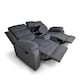 image 4 of Boston 2 Seater Manual Recliner Sofa w Drinks Console Grey