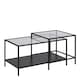 image 1 of Seaford Black Metal Coffee Table Set with Glass Top