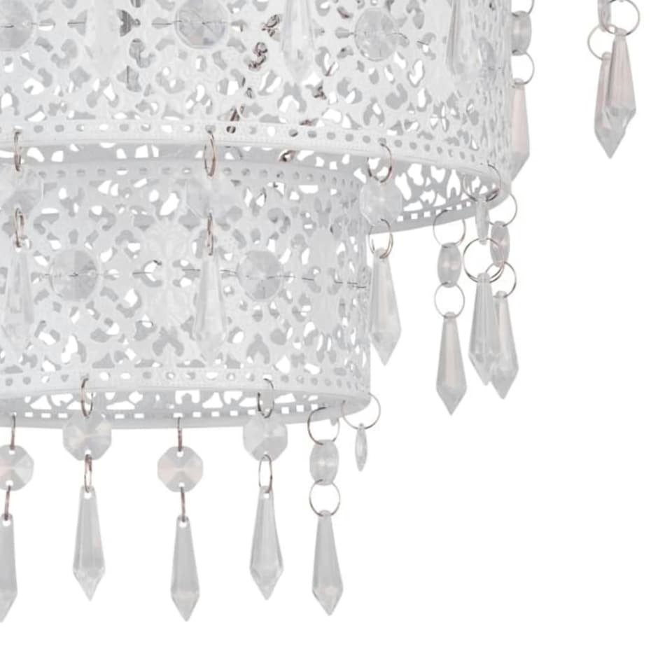 image 1 of First Choice Lighting White Moroccan Styled Tiered Light Shade White | Clear