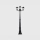 image 2 of ValueLights Mayfair 3 Way Black Outdoor Lamp Post Light | Black