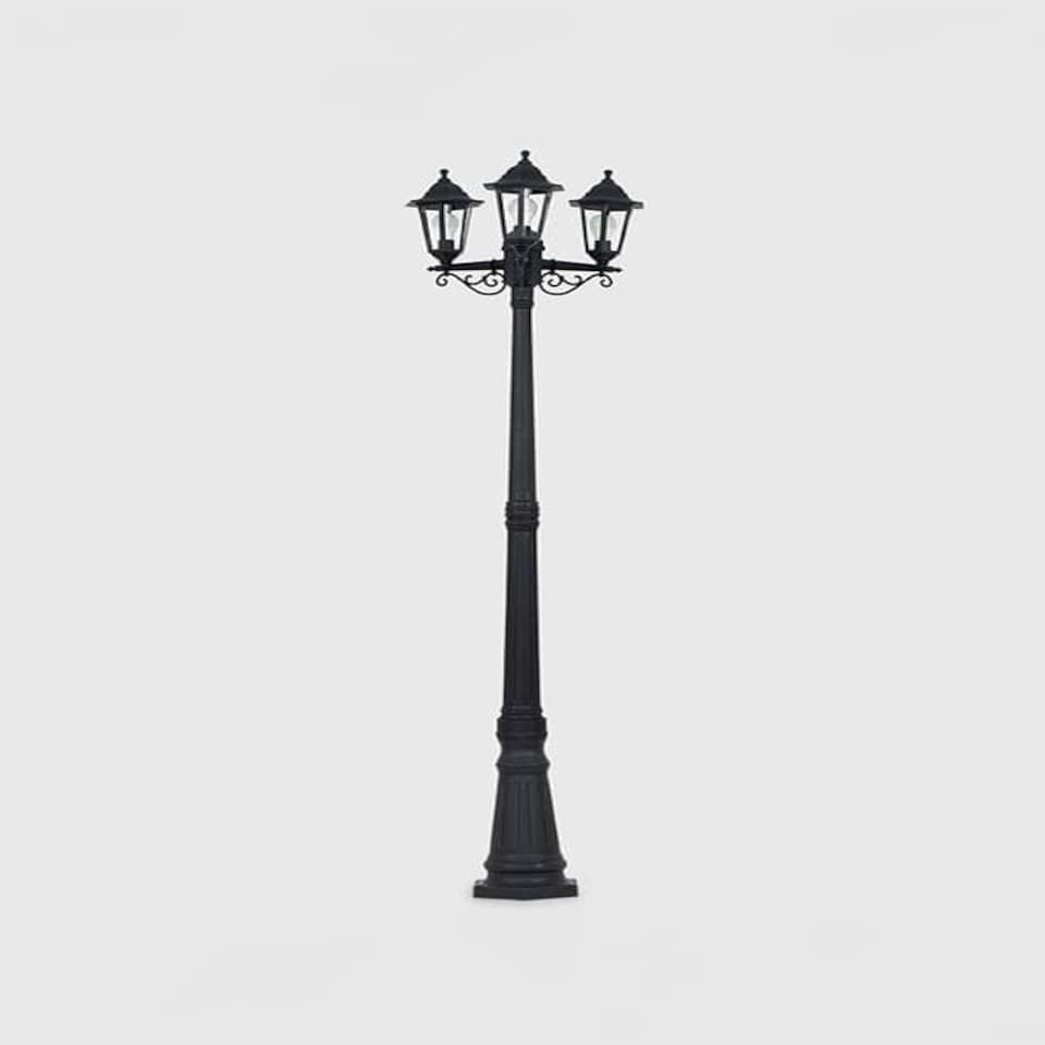 image 1 of ValueLights Mayfair 3 Way Black Outdoor Lamp Post Light | Black