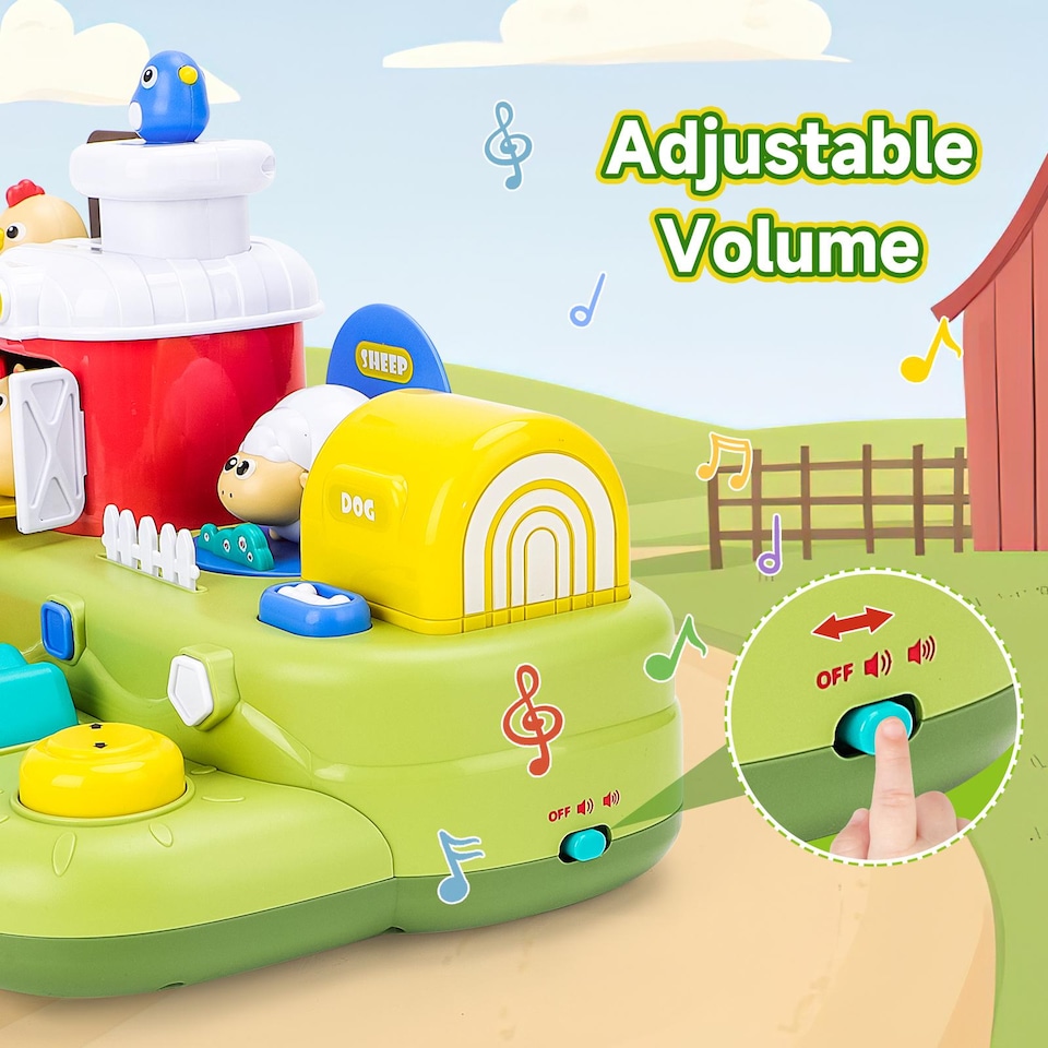image 1 of Farm Animal Pop-Up Activity Toy with Music & Sounds