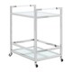 image 1 of Interiors by Premier Polished Stainless Steel 2 Tier Drinks Trolley, Clear Tempered Glass Kitchen Bar Cart, Modern Luxe Drinks Silver