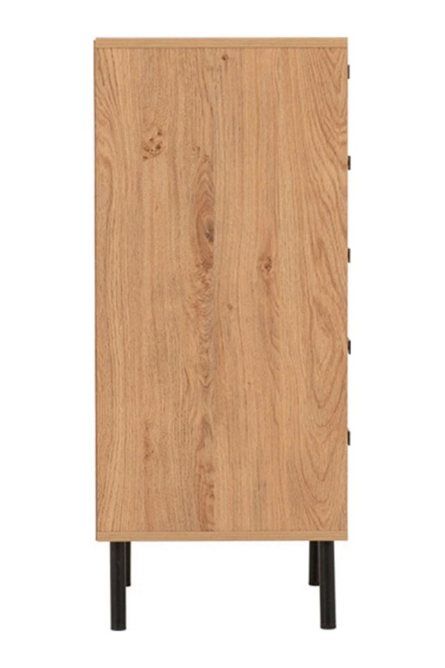image 1 of Leon 5 Drawer Narrow Chest - L40 x W48.5 x H93.5 cm - Medium Oak Effect