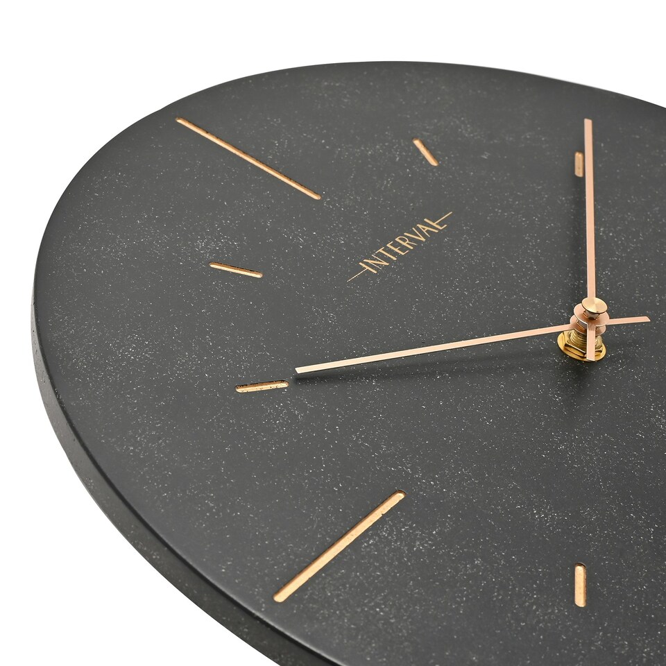 image 1 of Interval Resin Wall Clock 30cm - Black & Gold Black | Gold