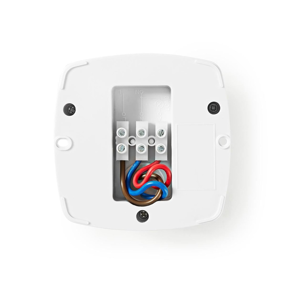 image 1 of Nedis PIR Occupancy Motion Sensor Detector Light Switch, Ceiling Mount, 360 Degree 6m Range, 3 Wire - White