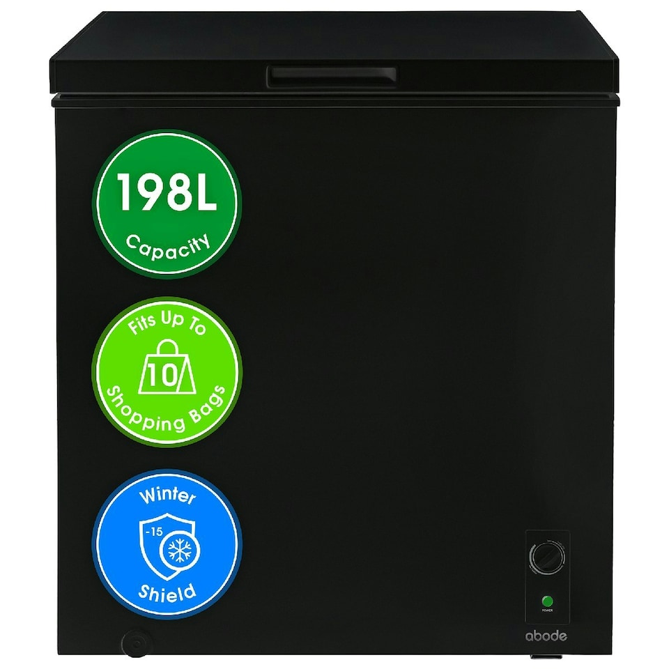 image 1 of Abode A198CF0E1B Chest Freezer 198L Black Suitable for Garages & Outbuildings Black