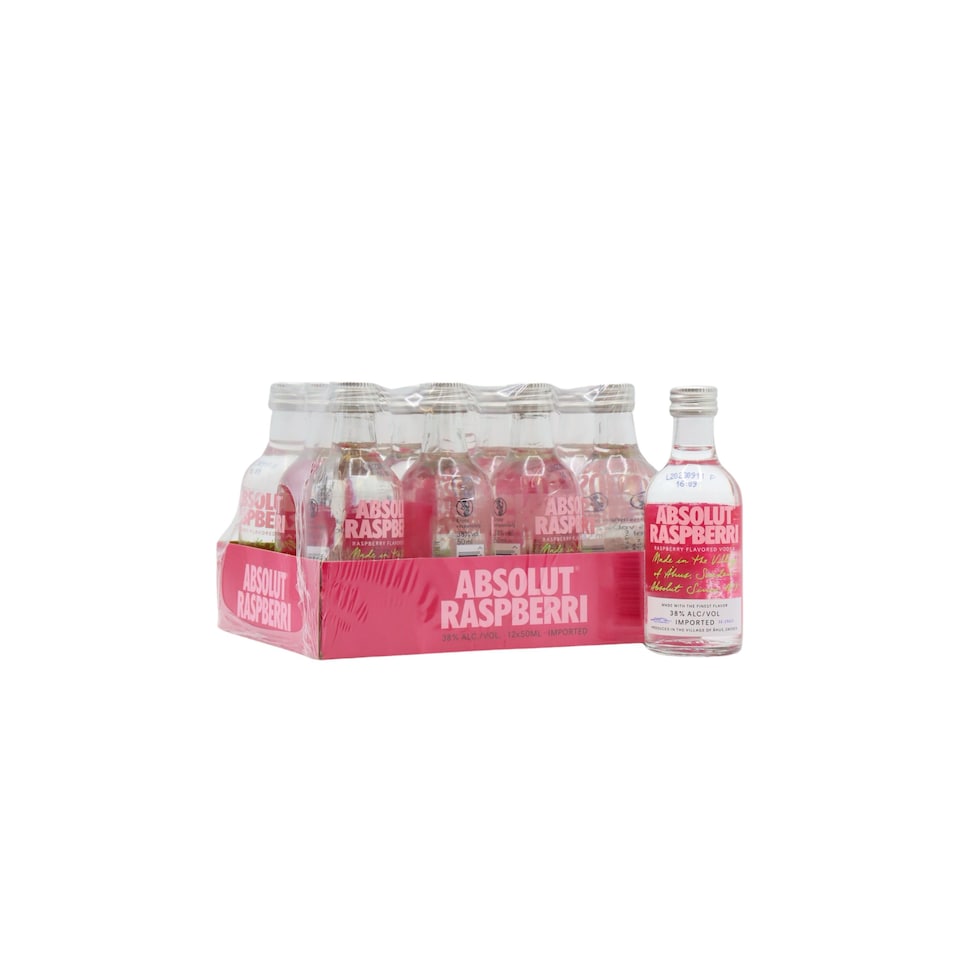 Absolut - Raspberri - Raspberry Flavoured Vodka Miniatures (12 x 5cl)
