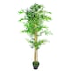 image 3 of 150cm (5ft) Realistic Artificial Bamboo Plants Trees - XL with Gold Metal Planter | Green | 5ft