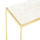 image 4 of Interiors by Premier Gold Finish Console Table, Sleek Gold Iron Frame with White Rectangular Marble Top, Open‑Frame Console Gold