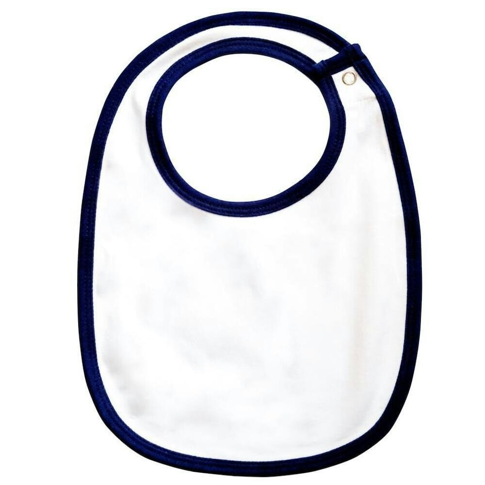 image 1 of Babybugz Baby Single Layer Bib - White/Nautical Blue - One Size