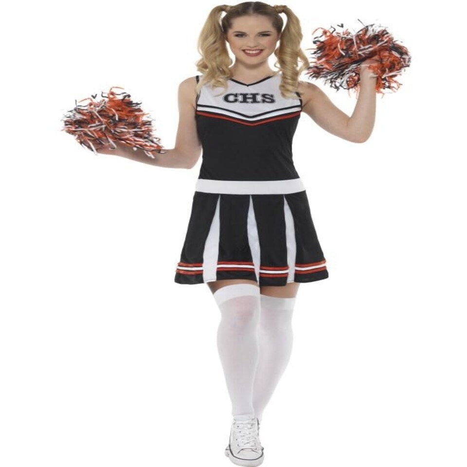 Cheerleader Costume - Black - with Dress & Pom Poms - 47122M M