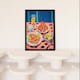 image 2 of Party Shrimp Yellow Pink Kitchen Home Decor Black Framed Wall Art Print A4