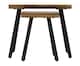 image 2 of Quebec Wave Edge Nest of Tables - L40 x W60 x H50.5 cm - Medium Oak Effect - Black