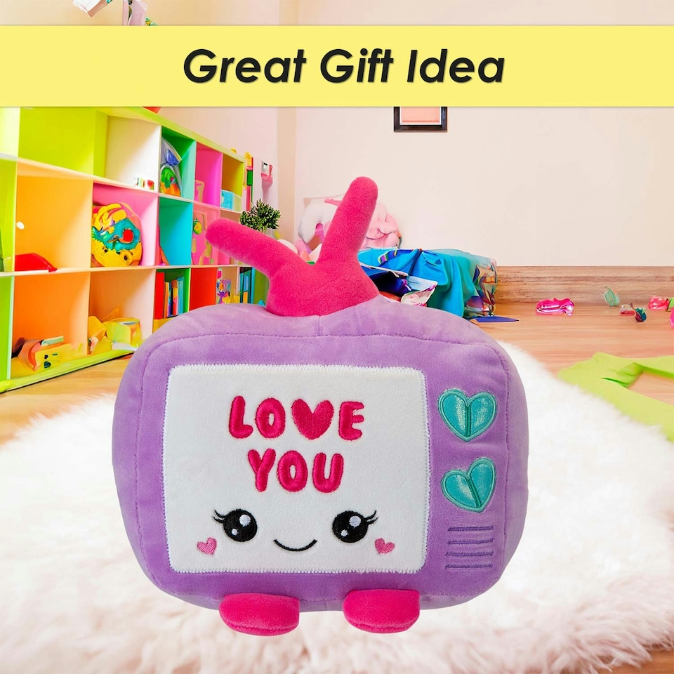 image 1 of TV Soft Toy Cute Plushie Huggable Cuddly Stuffed Toy Gift 20cm Purple